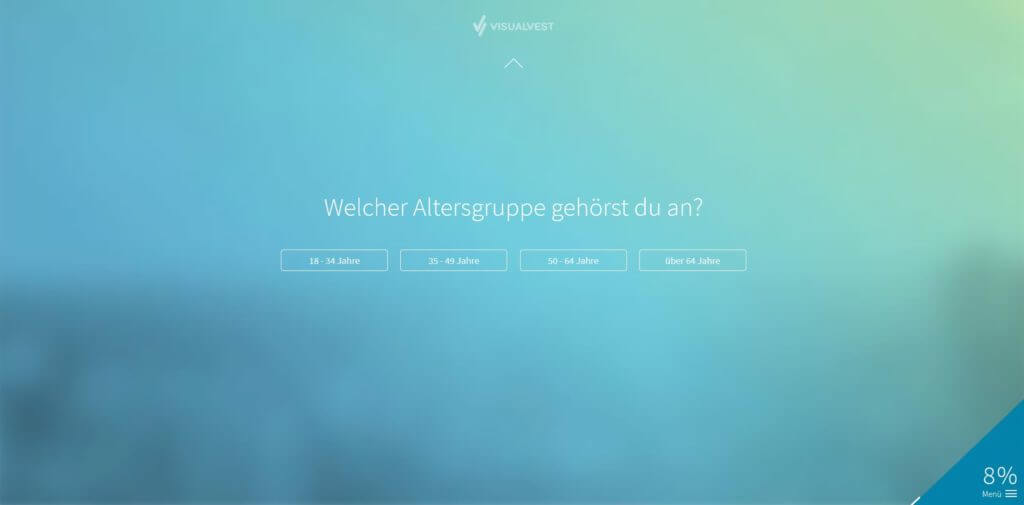 Schritt 2:Auswahl der Altersgruppe | Bildquelle: Screenshot von VisualVest