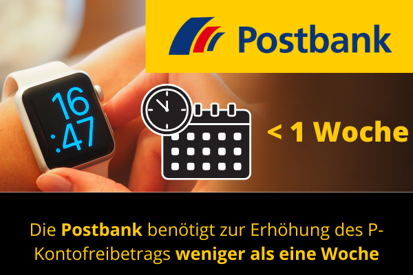 Increase P-Konto allowance - how long does it take postbank