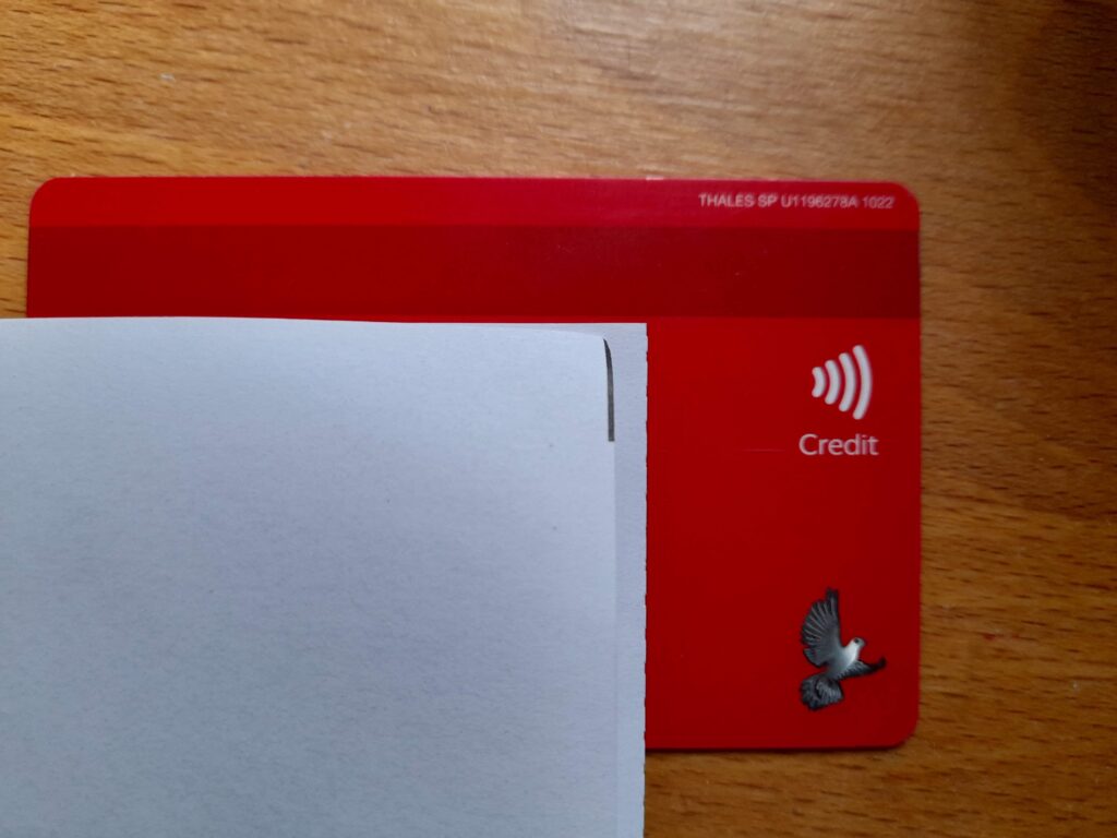 Mi tarjeta de crédito del Bank Norwegian con el sello Credit